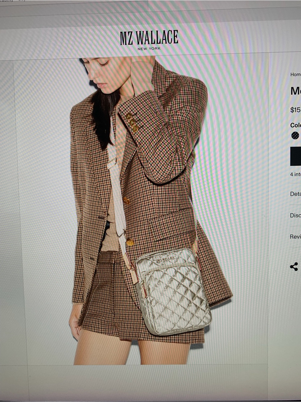MZ Wallace Metro Crossbody bag in Platinum Metallic Gold. Size Large. Brand New. - Picture 2 of 16